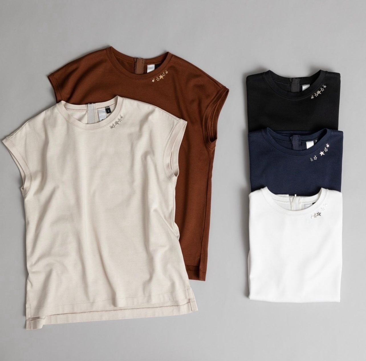 設計師款星星造型斜袖上衣