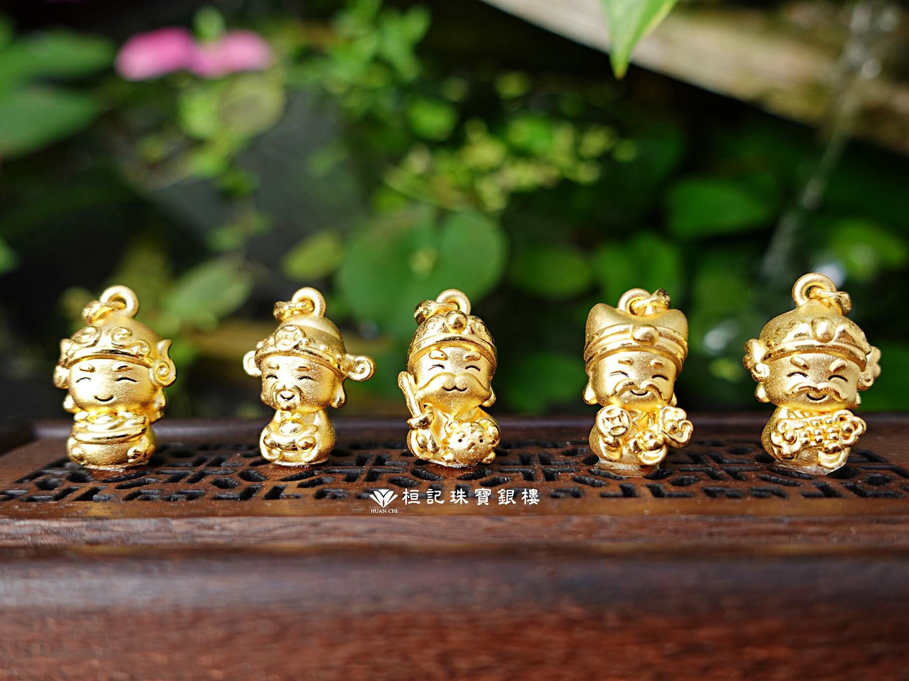 五路財神 黃金墜子/黃金擺件