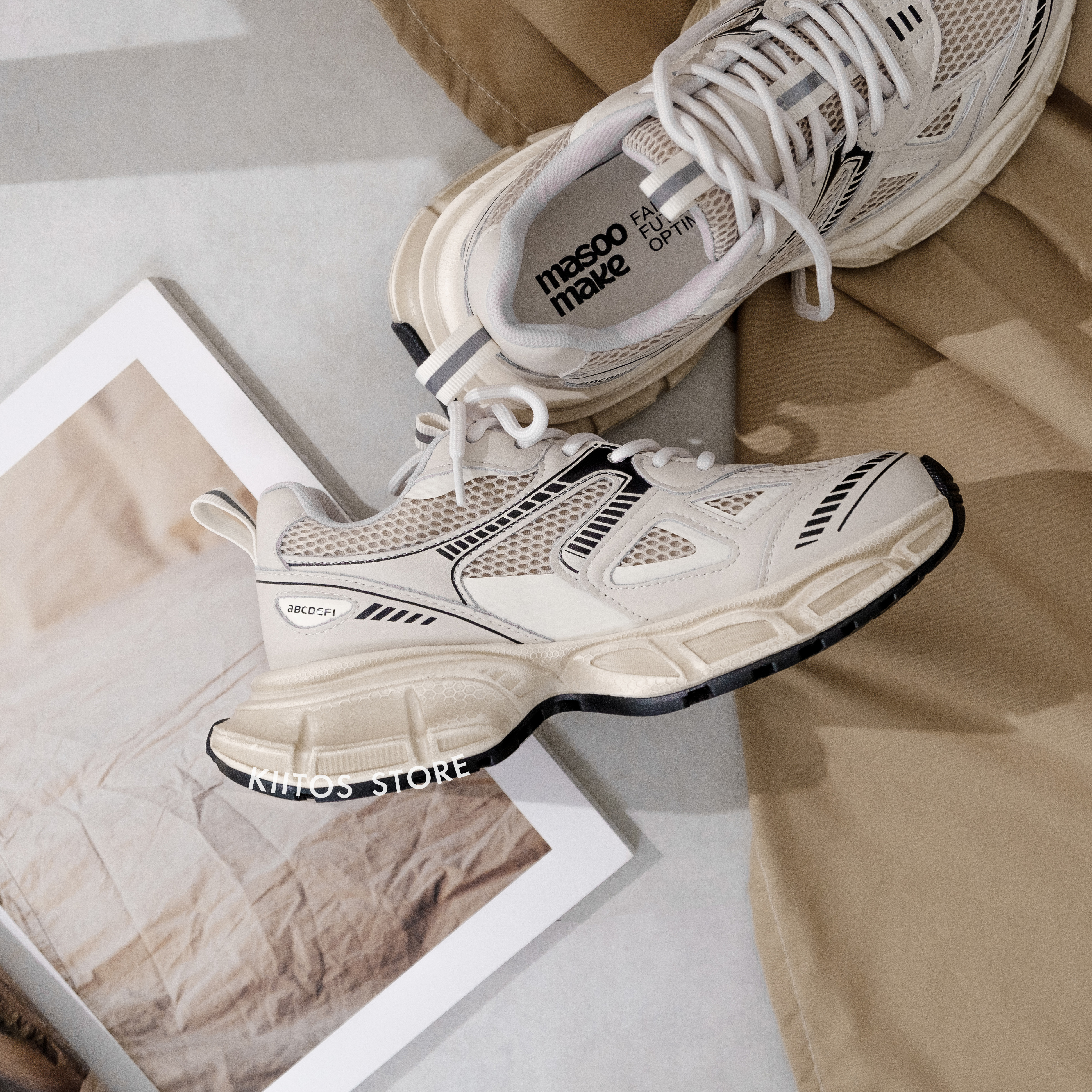 MASOOMAKE Million meters 厚底老爹鞋 燕麥奶 MDC6YR2512A米