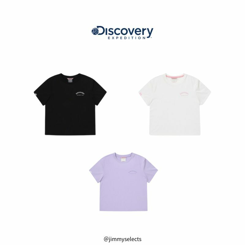 Discovery休閒 短版弧形logo T恤