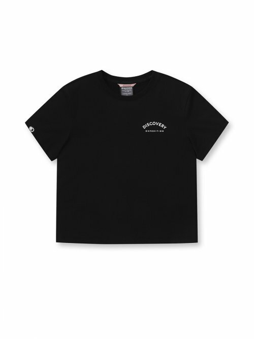 Discovery休閒 短版弧形logo T恤