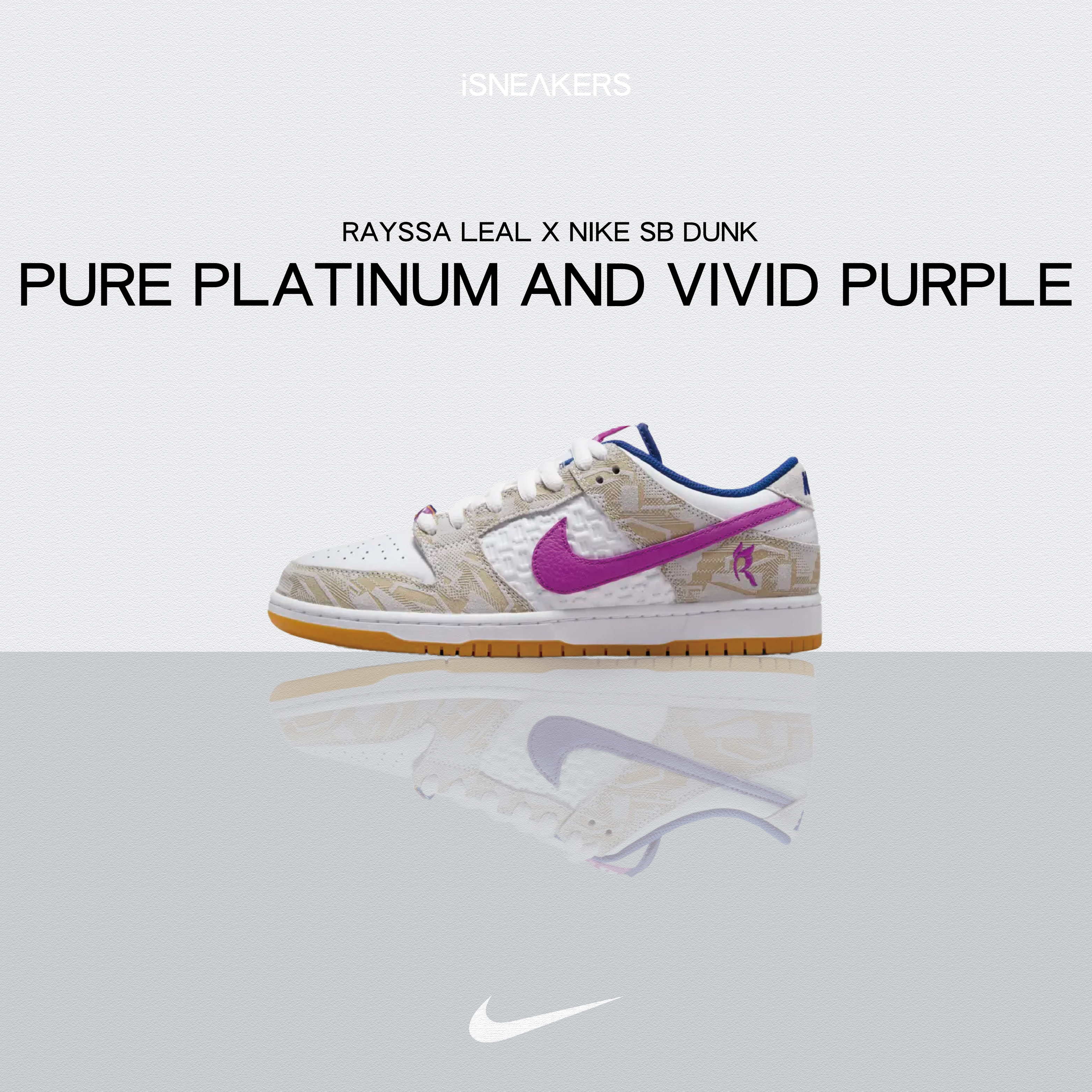 iSNEAKERS | Rayssa Leal x Nike SB Dunk "Pure Platinum and Vivid Purple" 鴛鴦藍紫 FZ5251-001