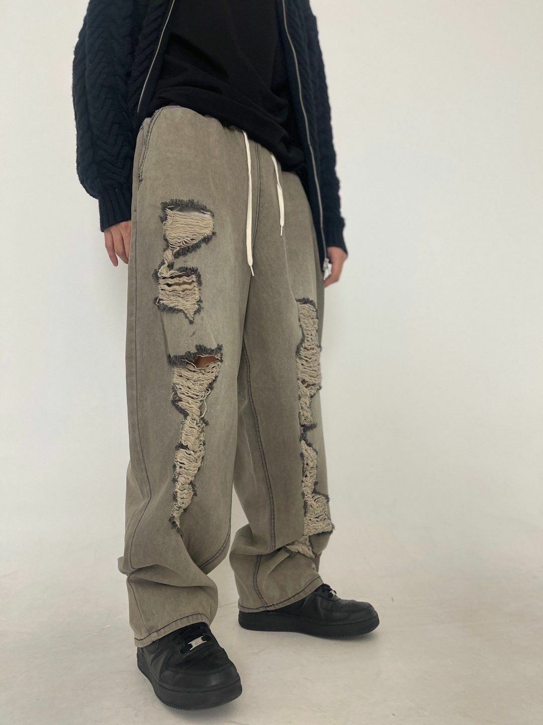 洗水破洞鬆身牛仔褲 P2739