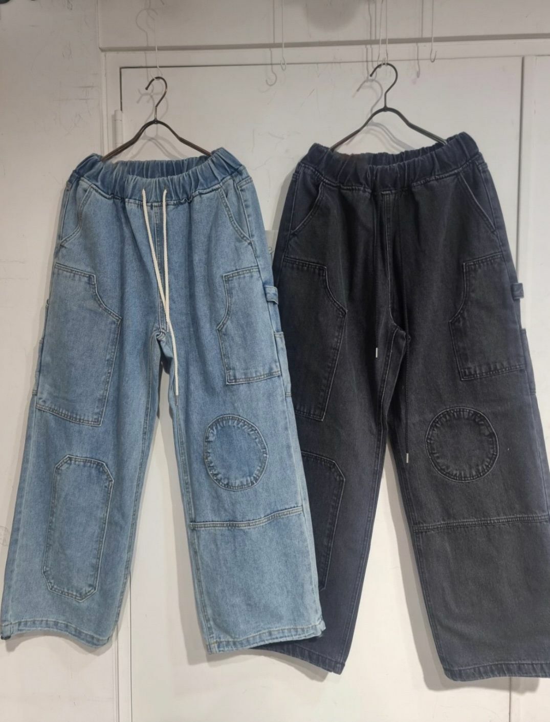 淨色工裝鬆身牛仔褲 P2741