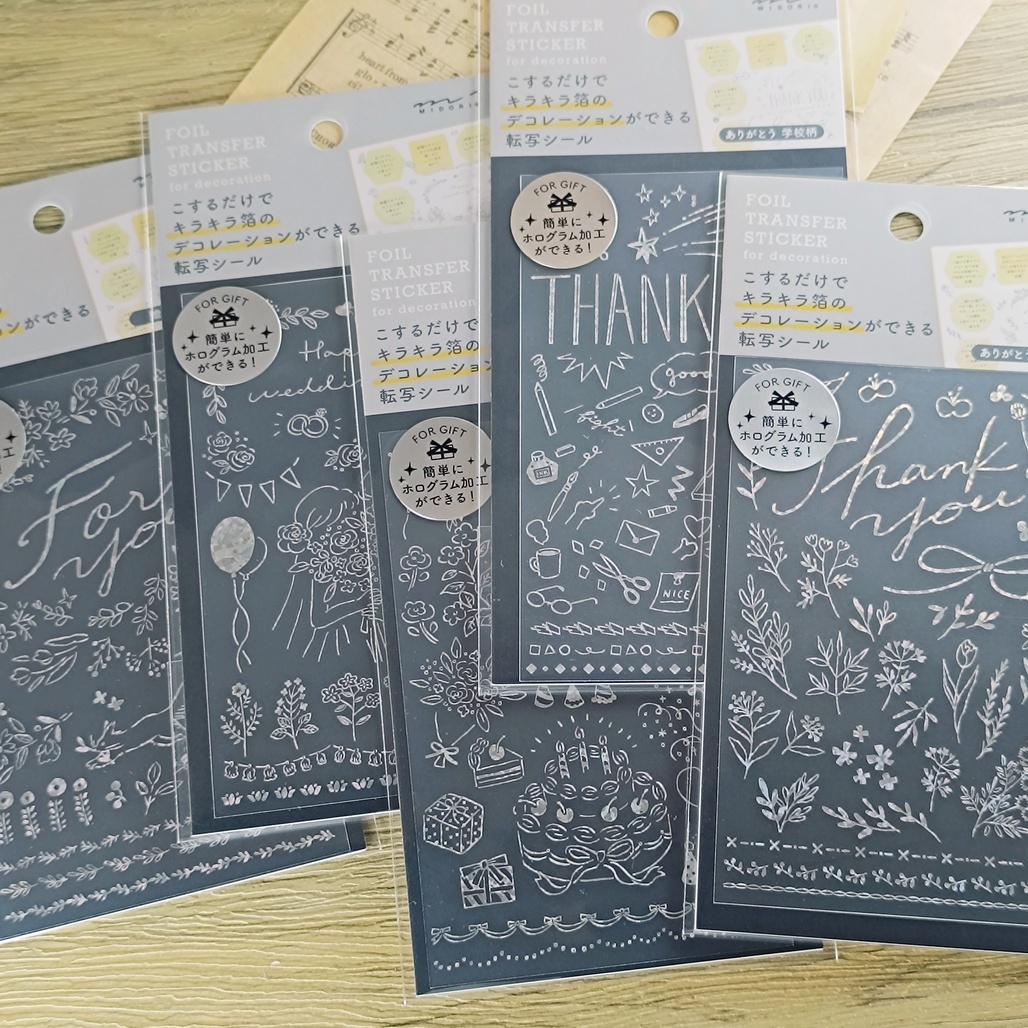 MIDORI ．銀箔轉印貼紙 共五款
