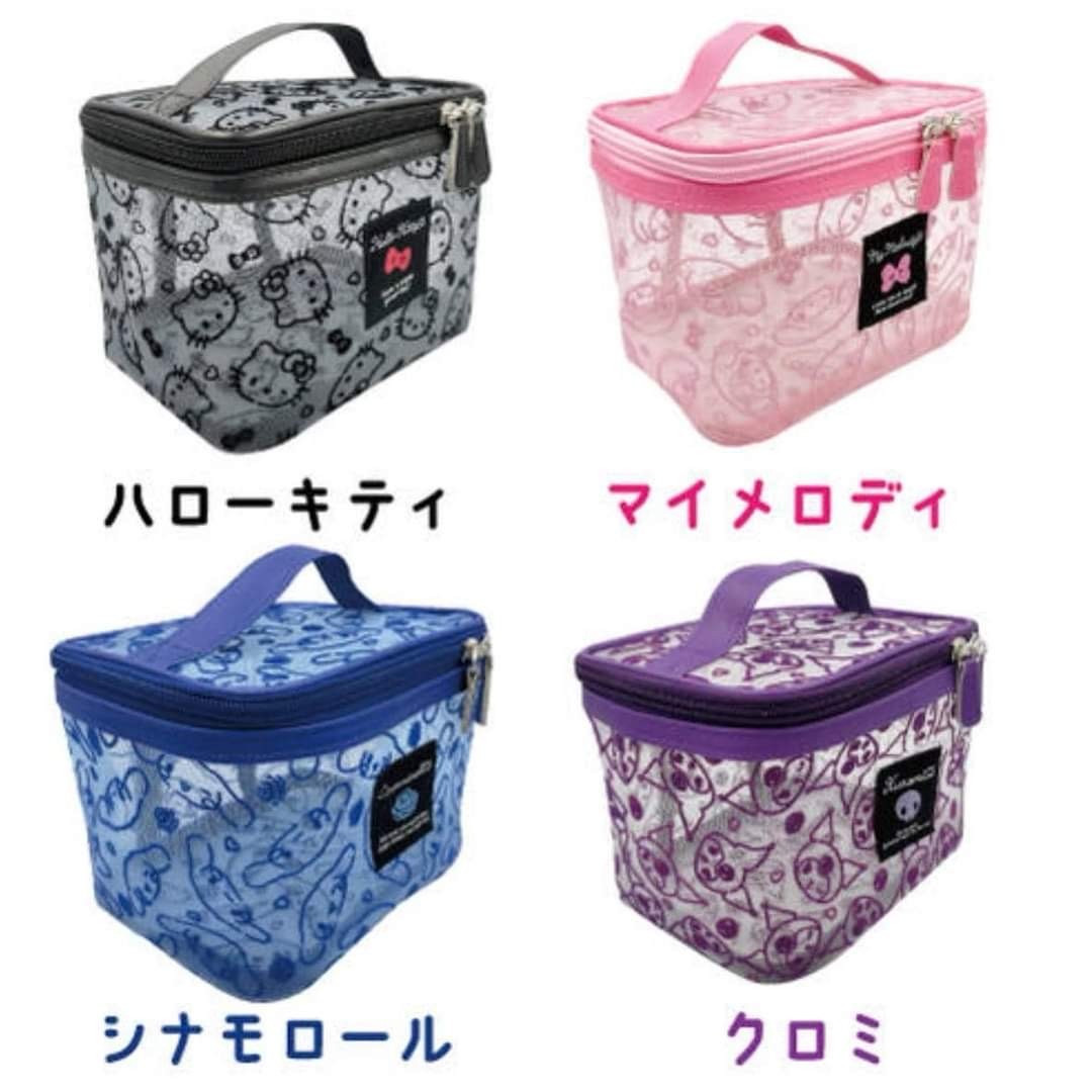 Sanrio刺繡手提網紗化妝袋