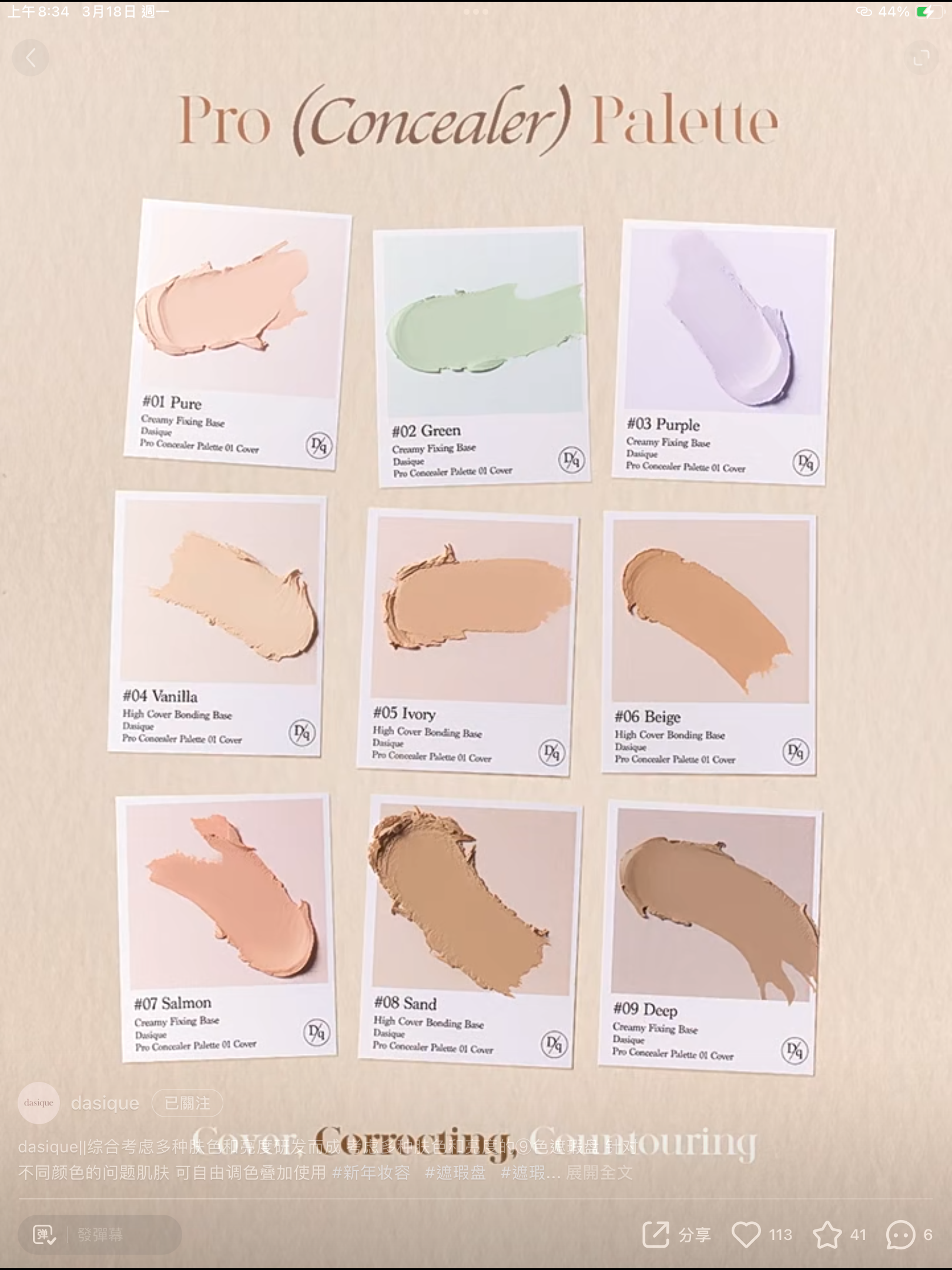 🈹🈹《現貨》DASIQUE Pro Concealer Palette🈹🈹
