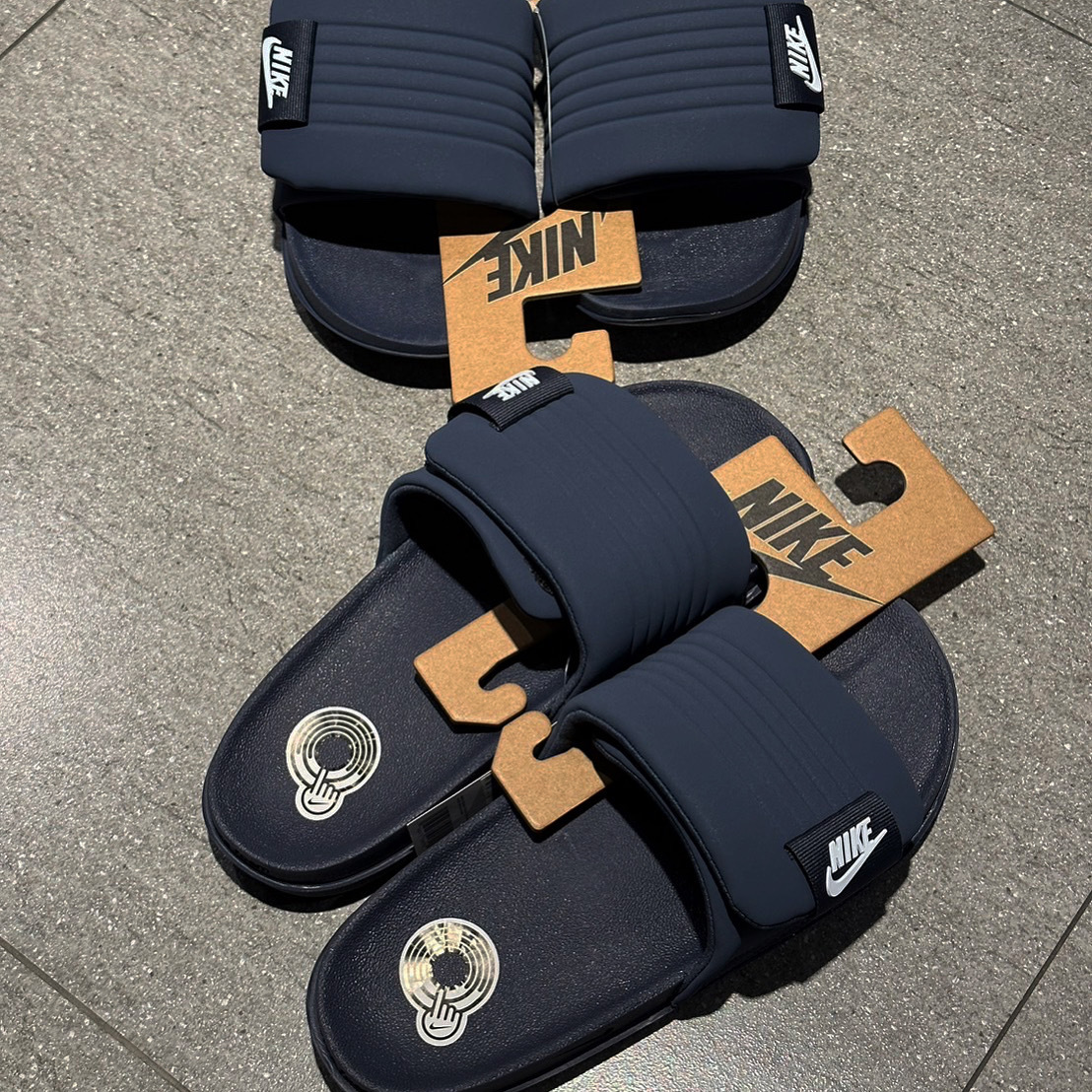 NIKE OFFCOURT ADJUST SLIDE 魔鬼氈 拖鞋 超軟Q  深藍色 男女鞋 dq9624-400