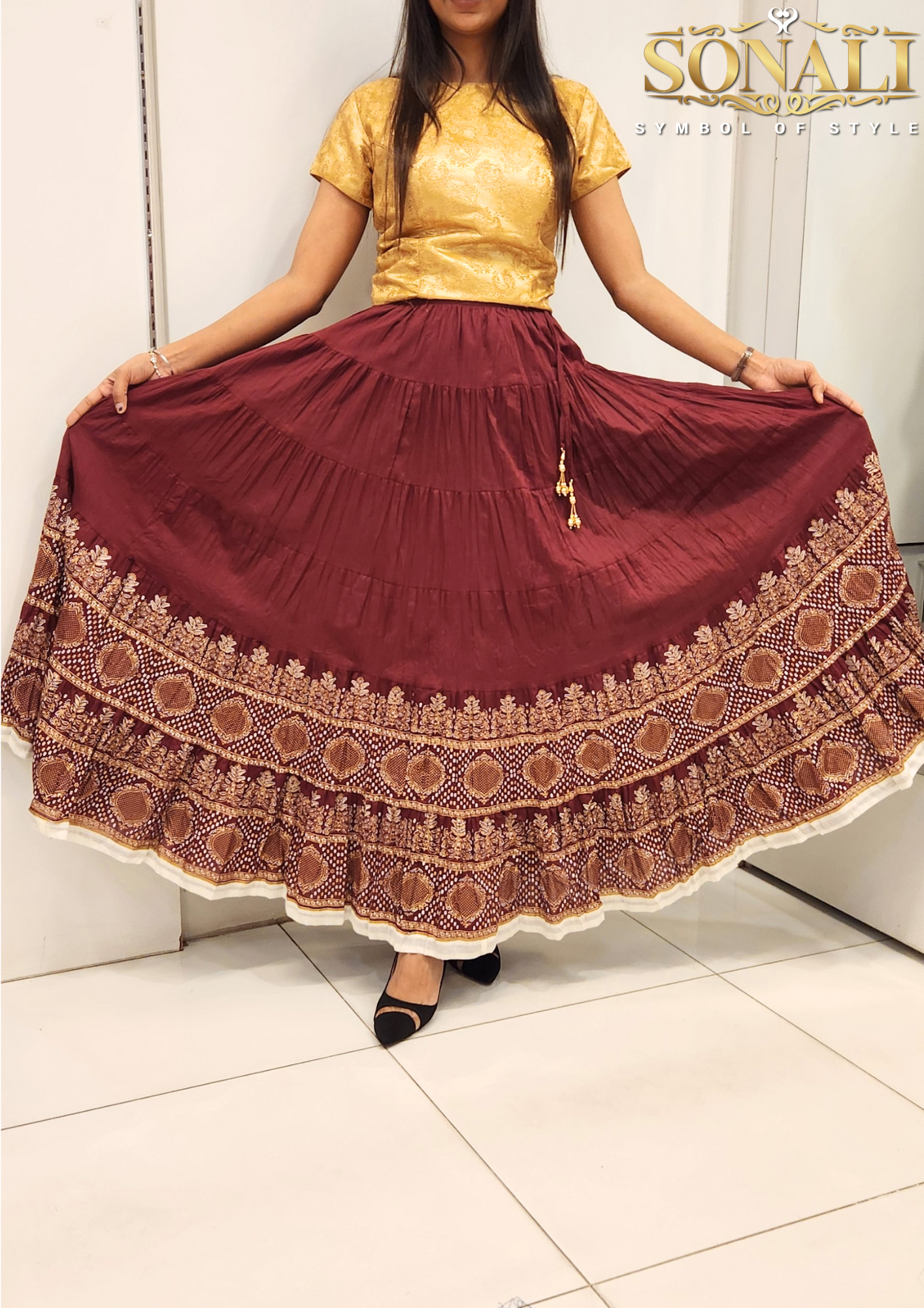Sonali Premium Quality Women's Traditional Skirt Only - Free Size SKT003