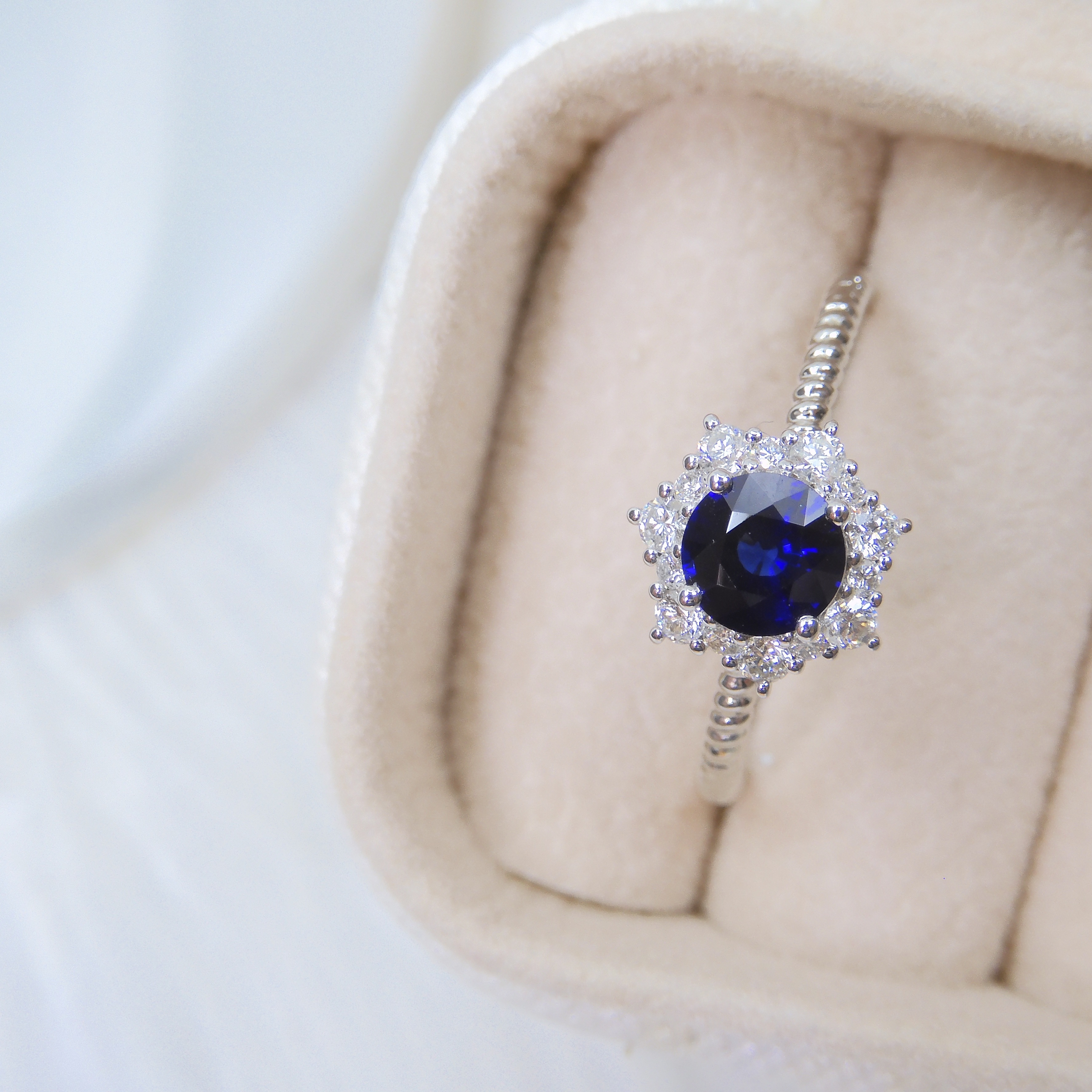 18K金 0.53ct 藍寶石戒指 (配國際證書)