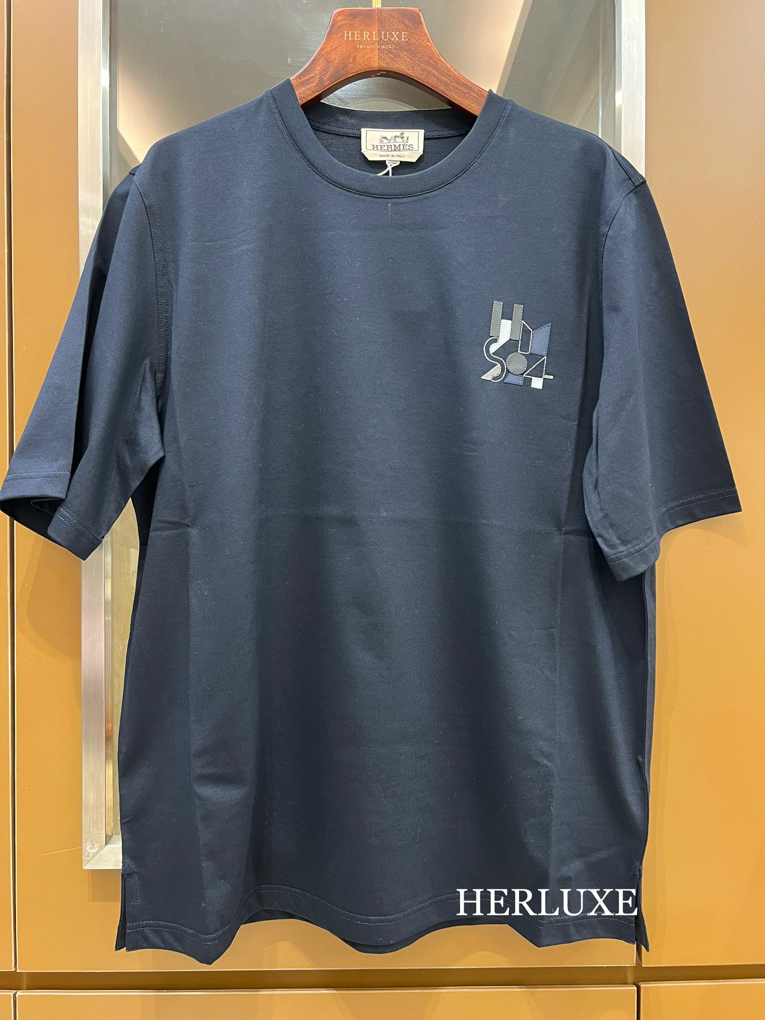 Mini patch cuir 01 marine S