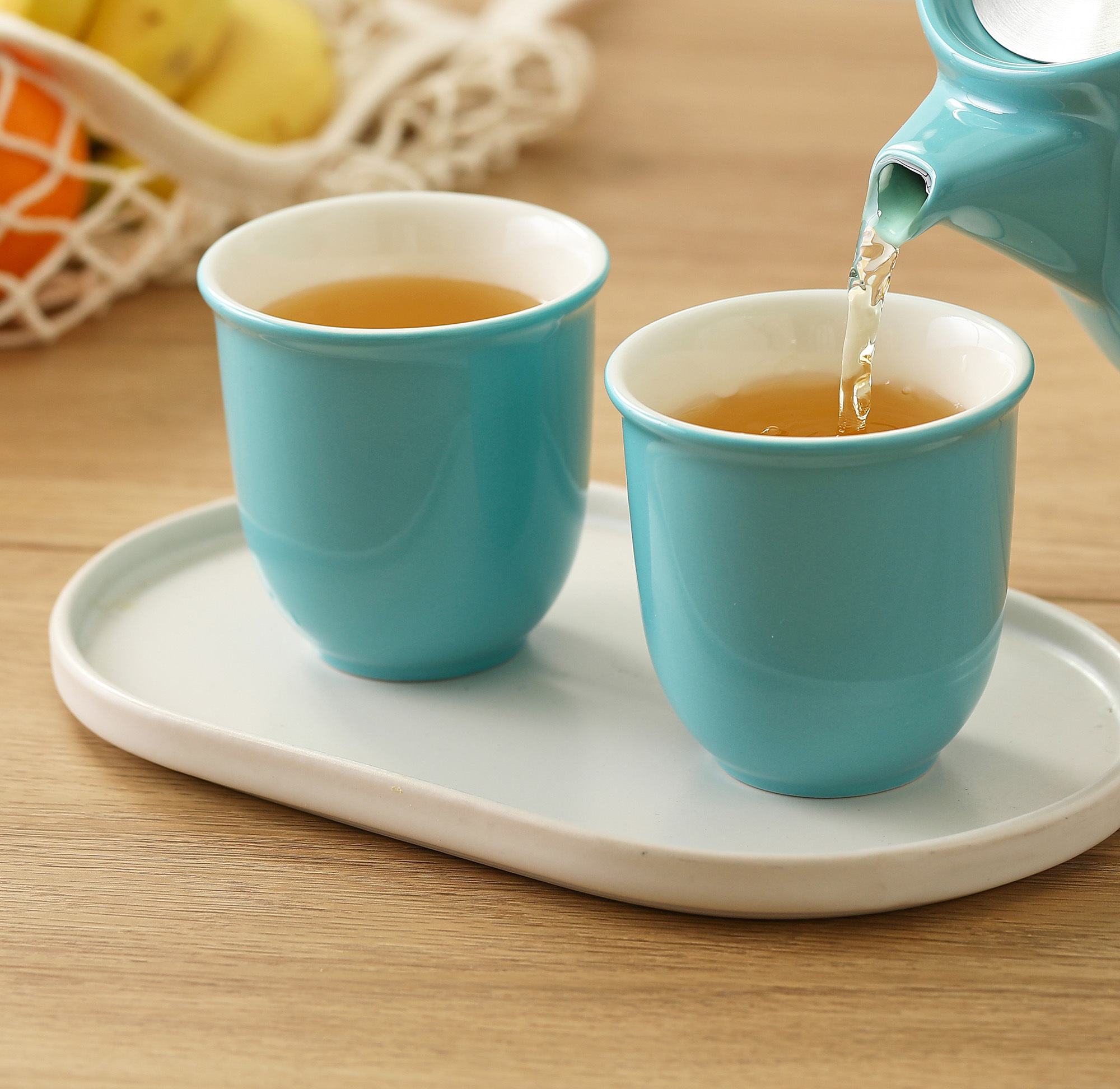 FORLIFE和風陶瓷握杯-湖水藍