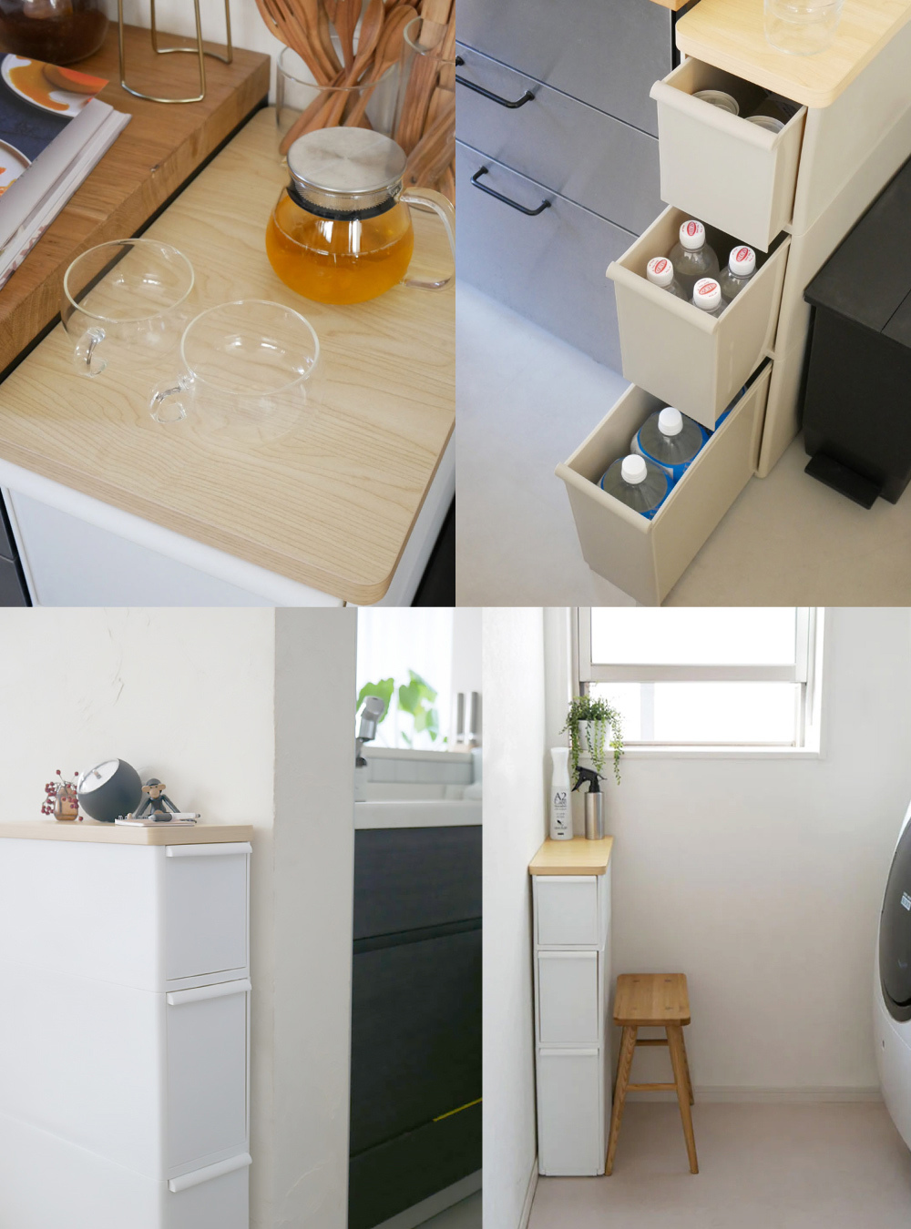 《like-it》日本製Slim Storage系列 木頂板三層抽屜式收納櫃(寬約19cm)