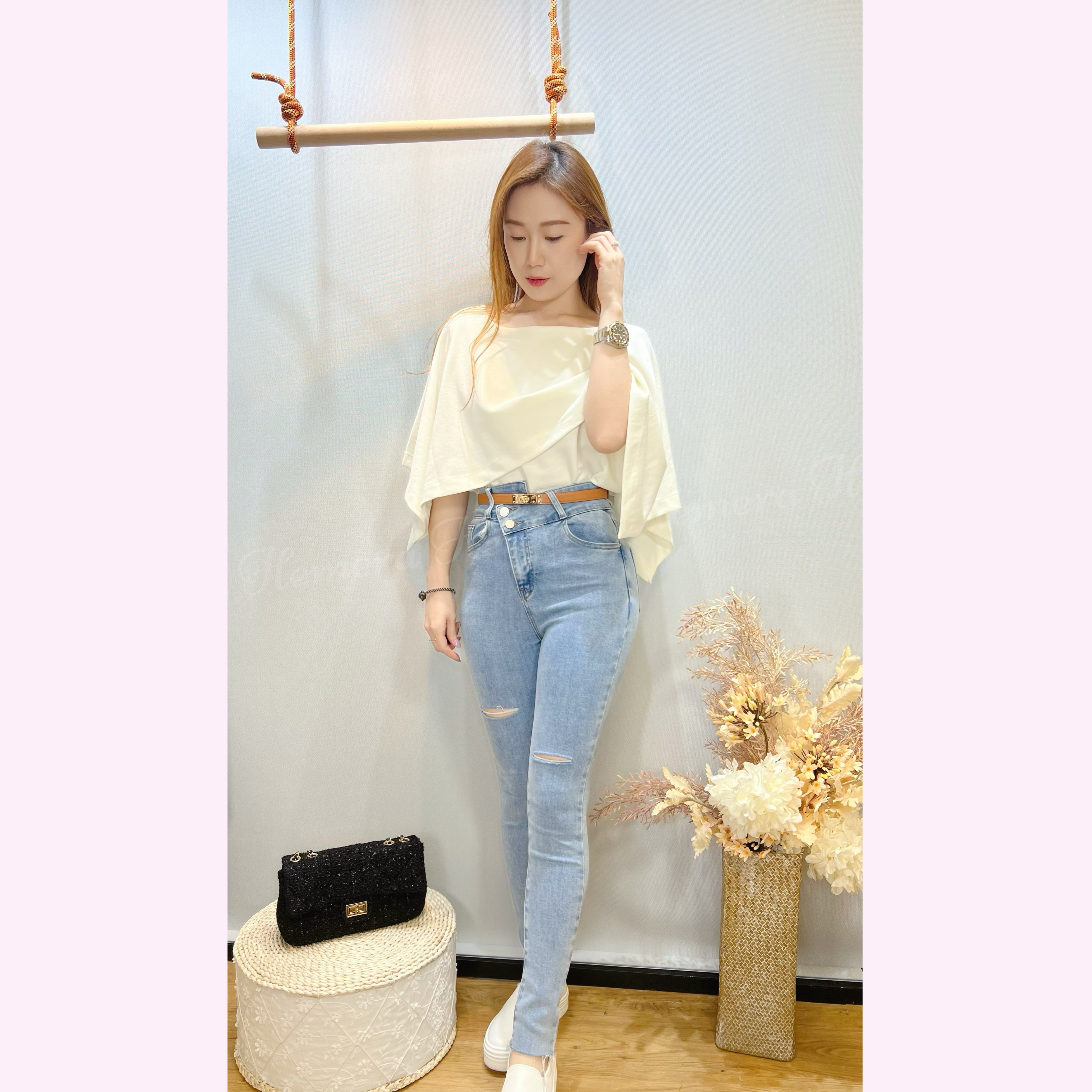 TP24W0338 顯瘦棉質蝙蝠幅上身