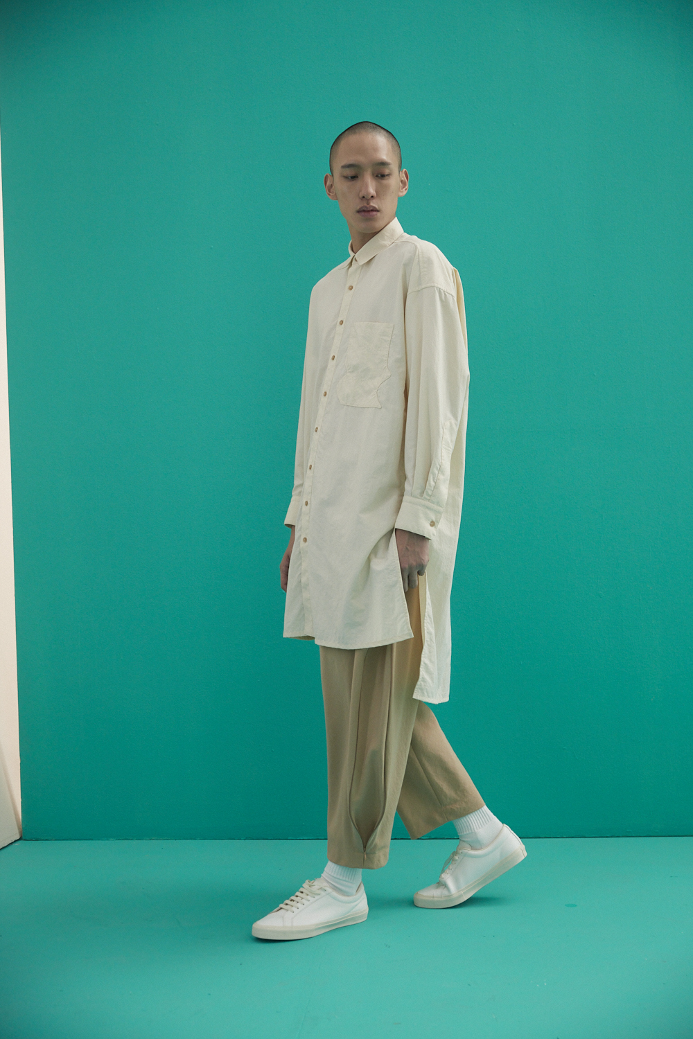 脇邊波浪繭型褲