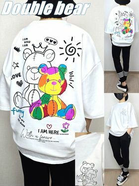🇰🇷 韓國潮牌 填色雙BEAR BEAR  T-SHIRT (K3/M233)