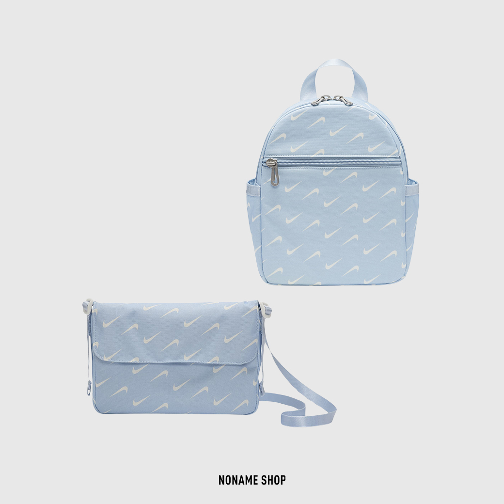 NIKE NSW FUTURA 365 滿版LOGO 後背包 側背包 包包 水藍 兩款