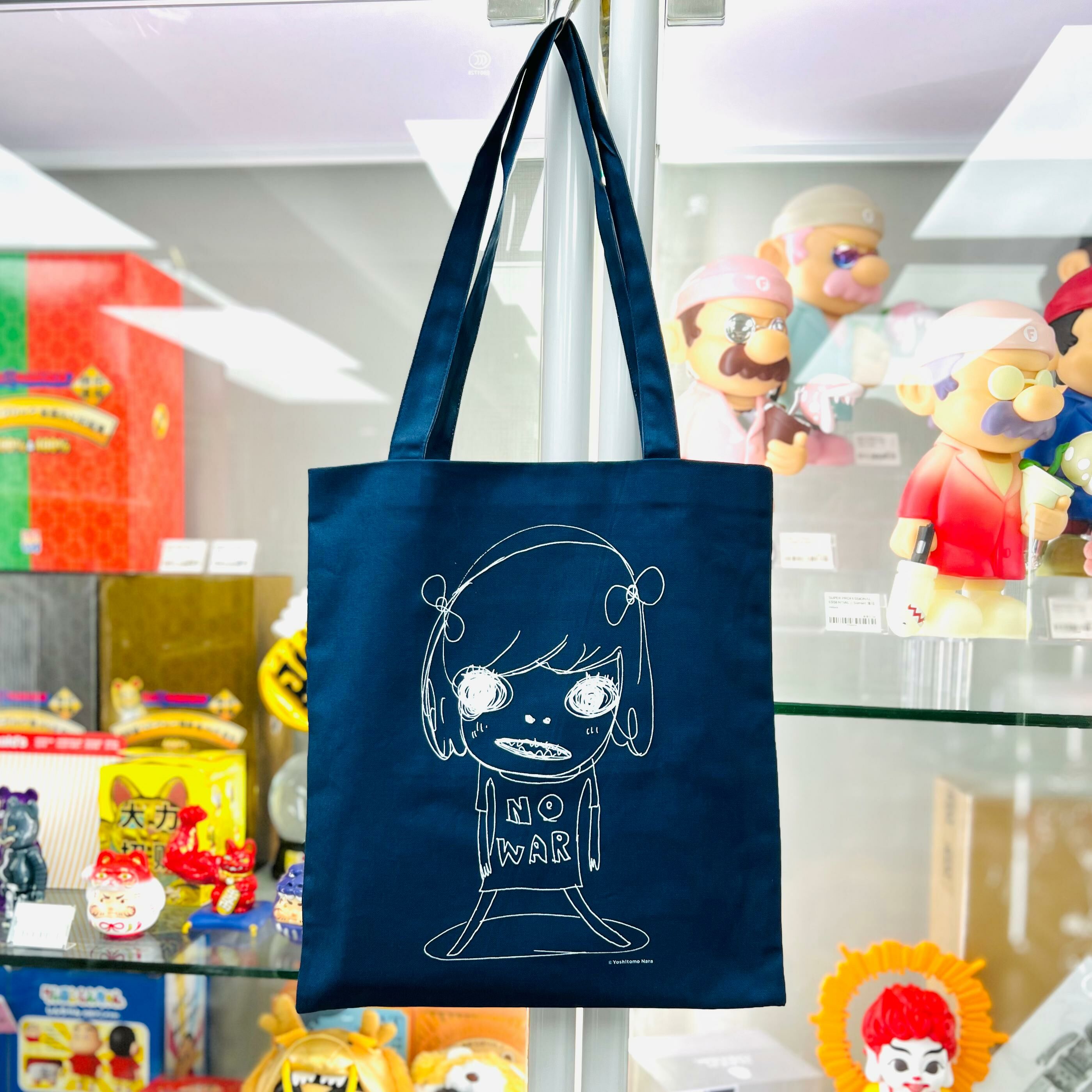 Yoshitomo Nara Tote Bag (Navy)-NO WAR