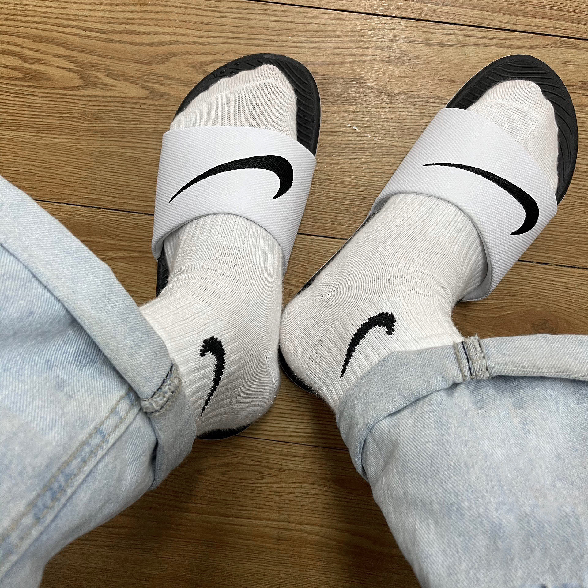 Nike Kawa Slide GS 經典黑白 運動拖鞋 819352-100