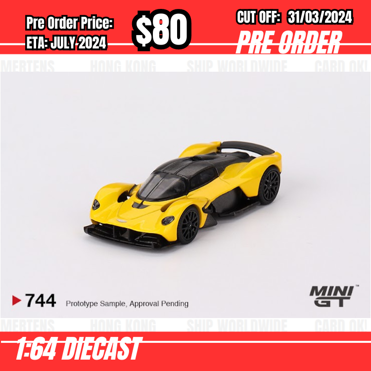RS-$80 * Mini GT * 1:64 #744 Aston Martin Valkyrie  Sunburst  Yellow LHD [OD18/03]