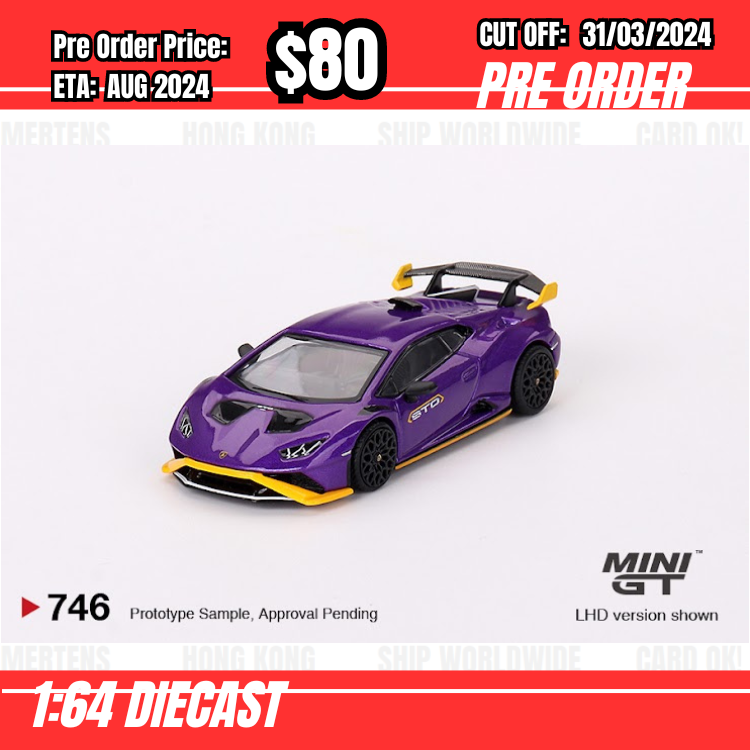 RS-$80 * Mini GT * 1:64 #746 Lamborghini Huracán STO Viola Pasifae RHD [OD18/03]