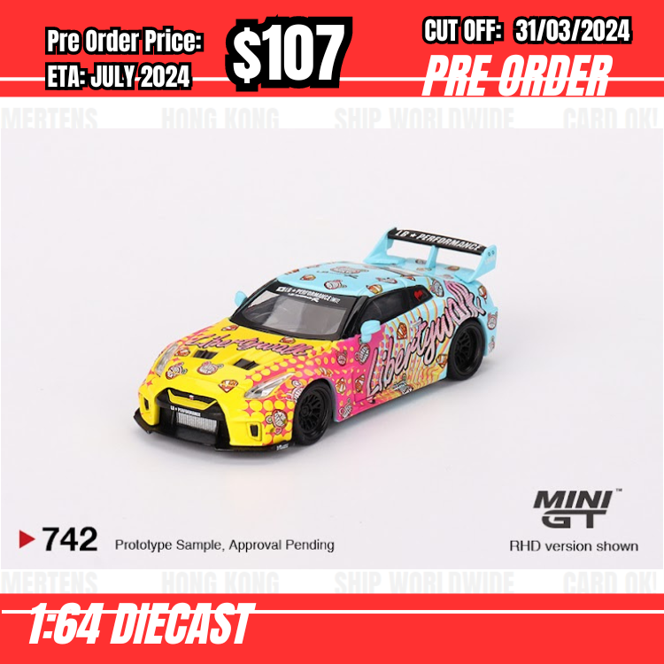 RS-$107 * Mini GT * 1:64 #742 LB-Silhouette WORKS GT NISSAN 35GT-RR Ver.1 LBWK KUMA RHD [OD18/03]