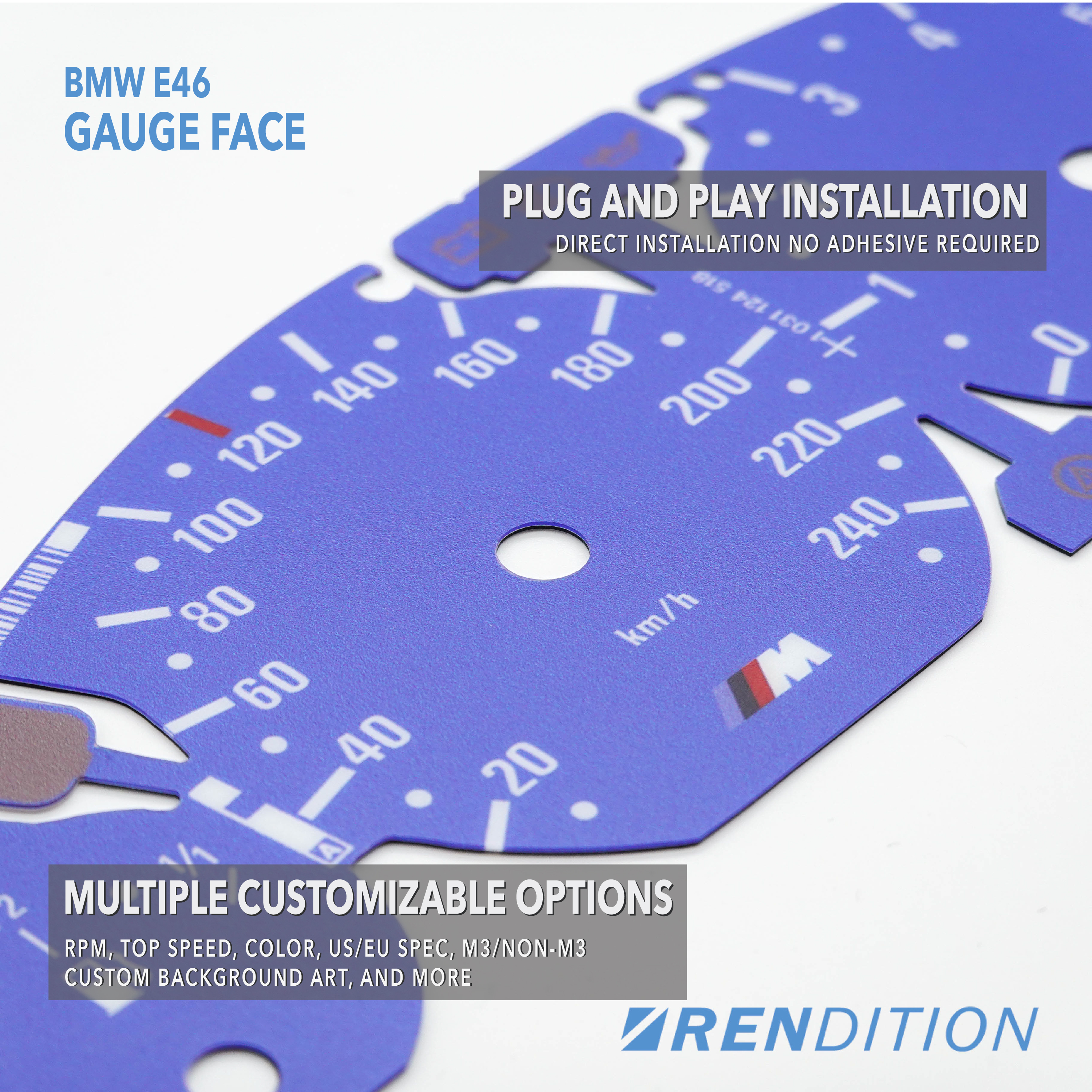 BMW E46 GAUGE FACE FOR M3 330 328 325 318 320 323 316