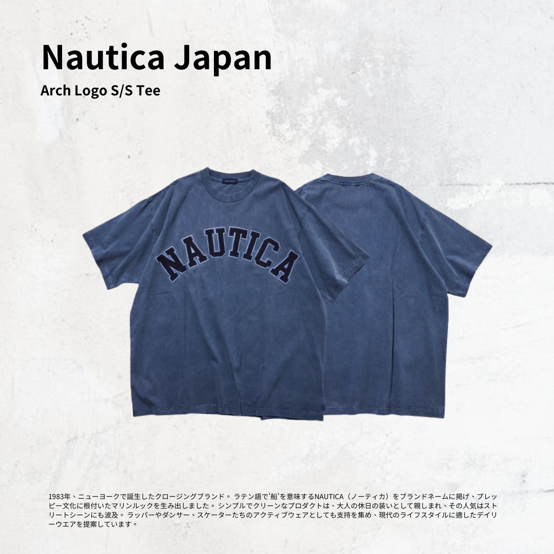 "代購" Nautica 25S/S Pigment Dyed Arch Logo S/S Tee 短袖 刺繡 水洗