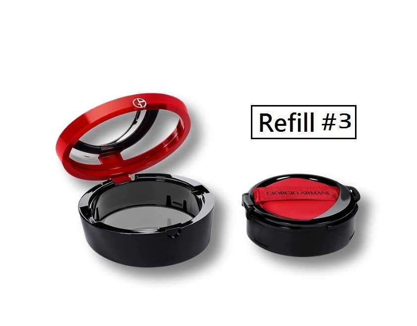 GIORGIO ARMANI 閃石款 - 絲光輕透氣墊修護粉底氣墊套庄 #3 Spf23 (平行進口)