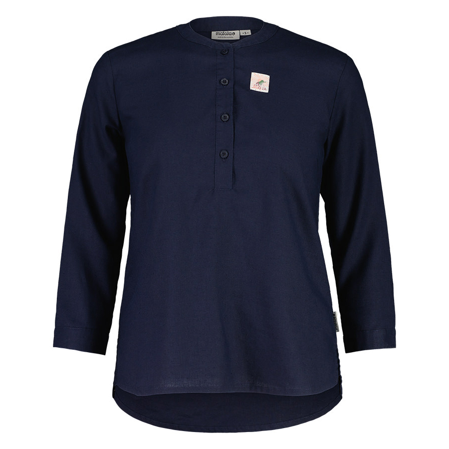 【MALOJA】女麻料混紡快乾無領襯衫 / 24MA37109-[藍、藕粉]