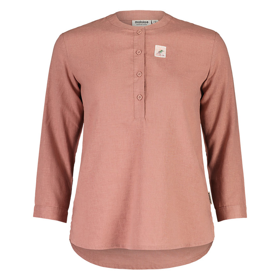 【MALOJA】女麻料混紡快乾無領襯衫 / 24MA37109-[藍、藕粉]