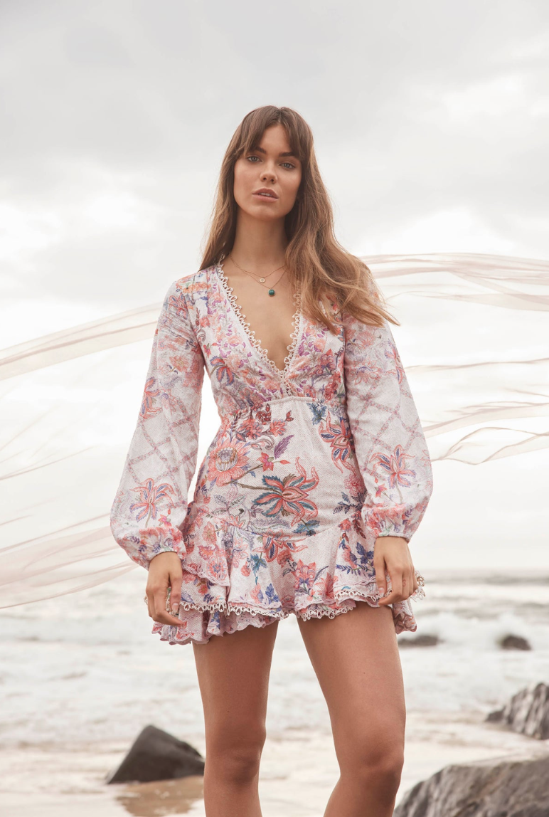 Sahara Short Dress 花卉圖騰洋裝