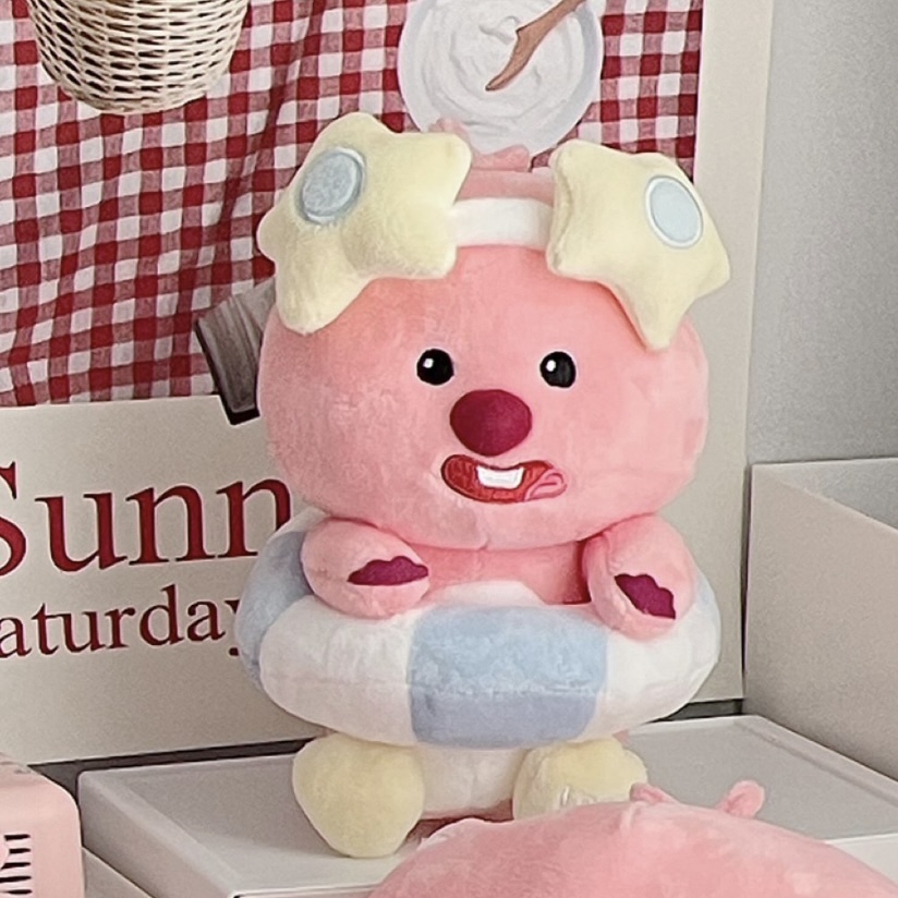 度假系列LOOPY小海狸 海邊俏皮游泳玩偶 毛絨公仔 //預購