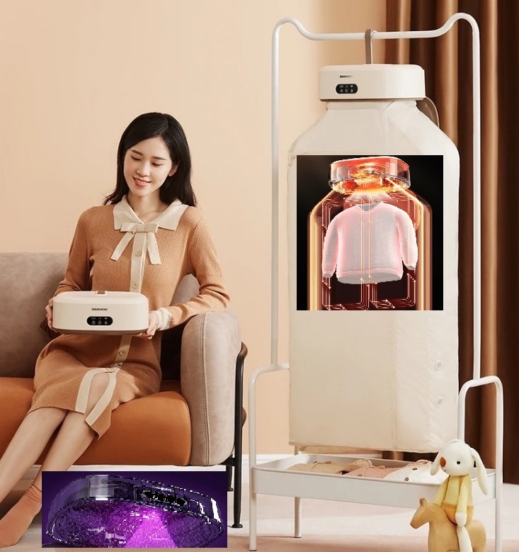 DAEWOO 全方位殺菌折疊烘乾衣機(乾衣|抑菌除蟎|折疊)