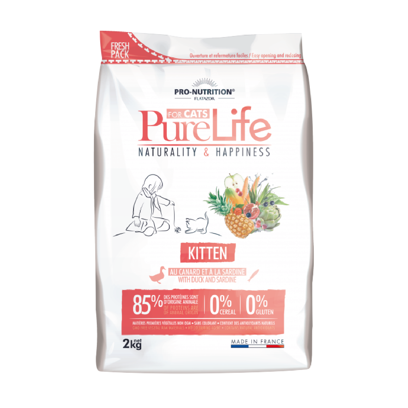 PureLife丨鴨肉沙甸魚 幼貓配方貓糧 2kg (PL-0206)