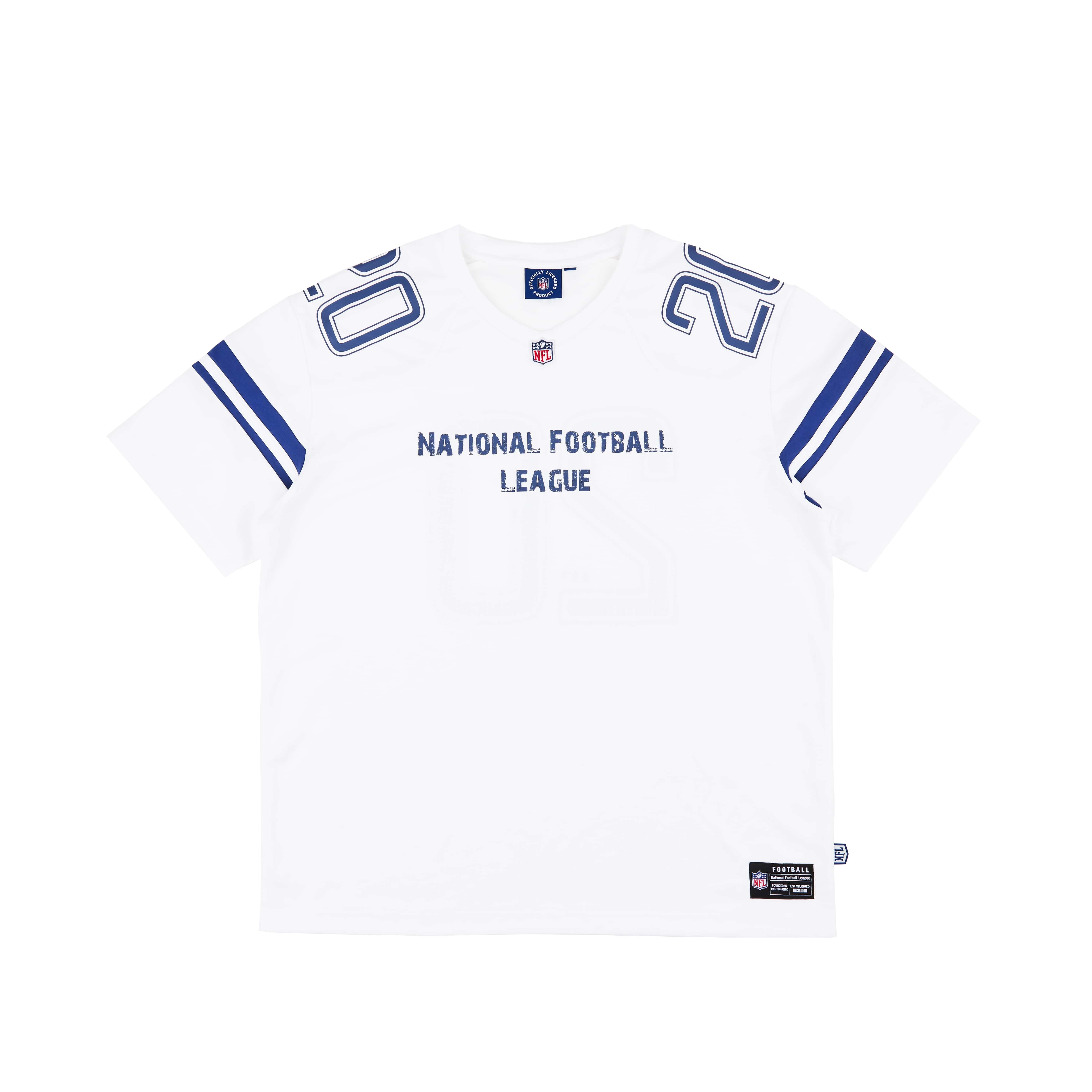 【NFL】寬版橄欖球短袖 - 白/灰/藍