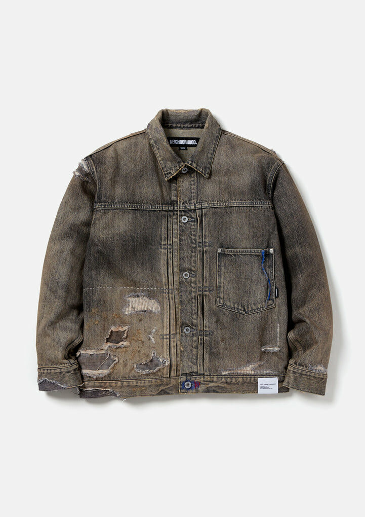 2024SS NEIGHBORHOOD SAVAGE DENIM TYPE-1 JACKET 破壞牛仔外套