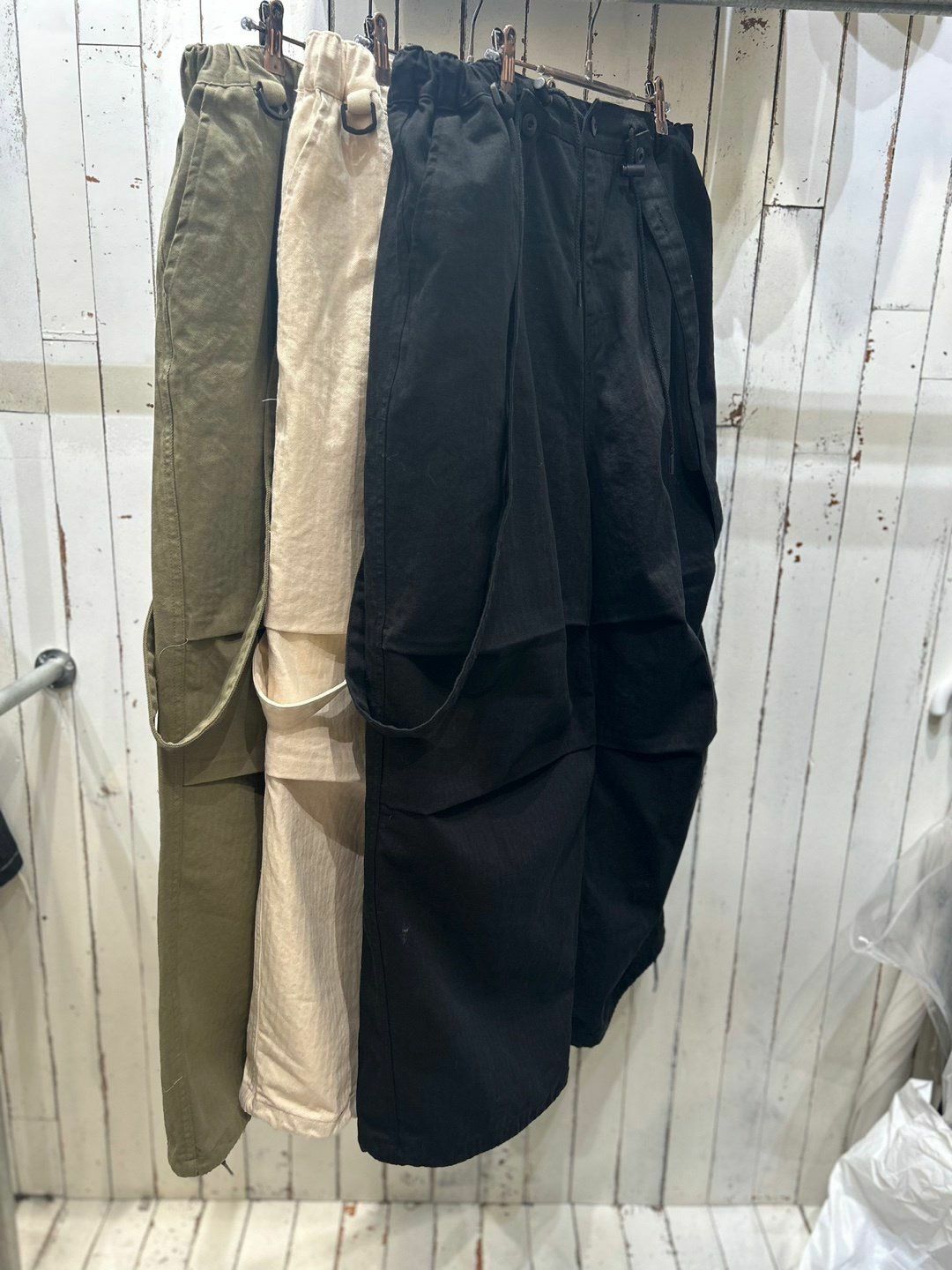 淨色可束腳拆吊帶鬆身褲 FARMERS-003P