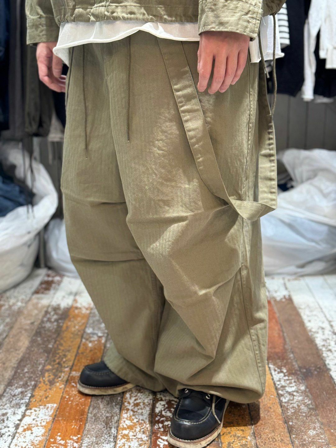 淨色可束腳拆吊帶鬆身褲 FARMERS-003P