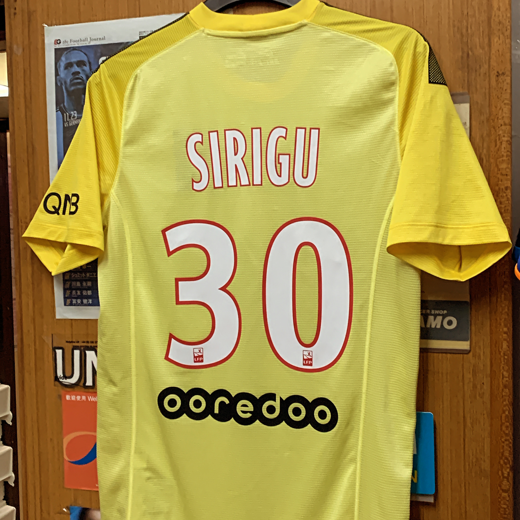 2013 Paris Player Issue Yellow GK Shirt with #30 SIRIGU