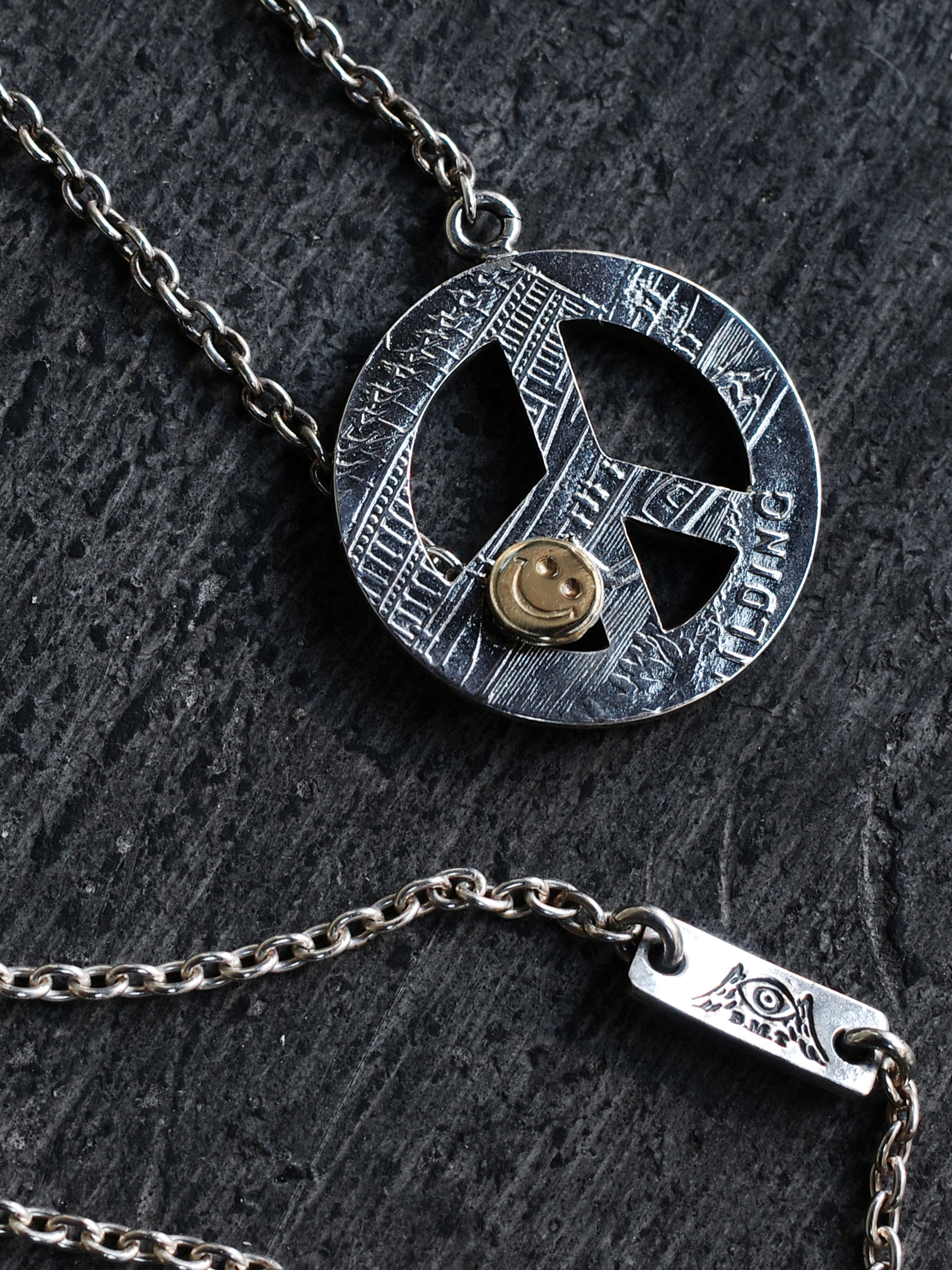 BLIND MAN TOGS Peace & Skull 18K Necklace 和平金笑臉項鍊