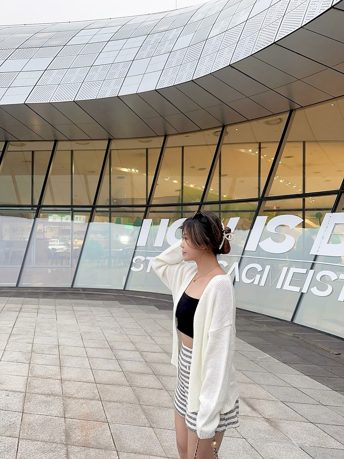 中長線衫外套(白色)