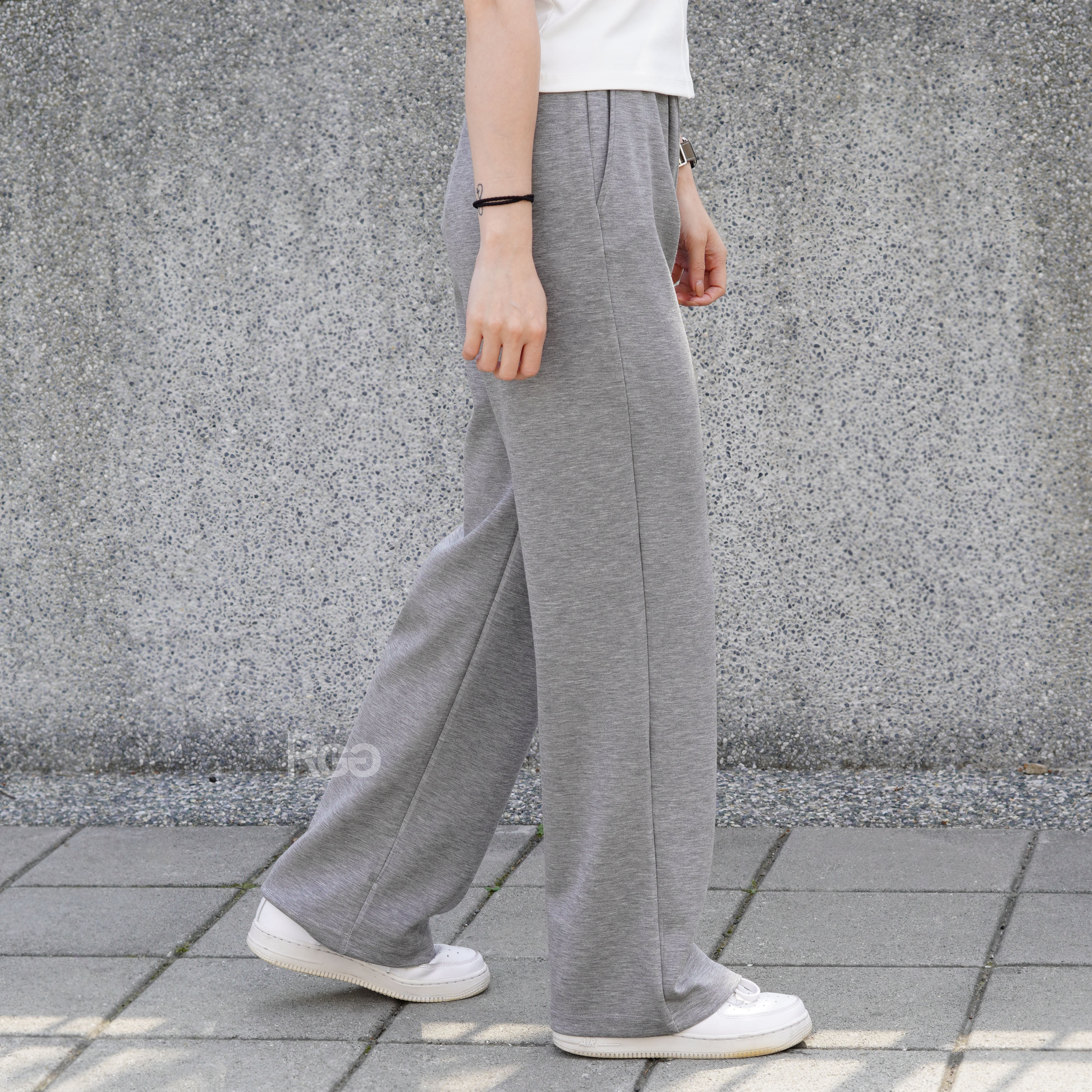 #1839 空氣棉抽繩長腿落地褲