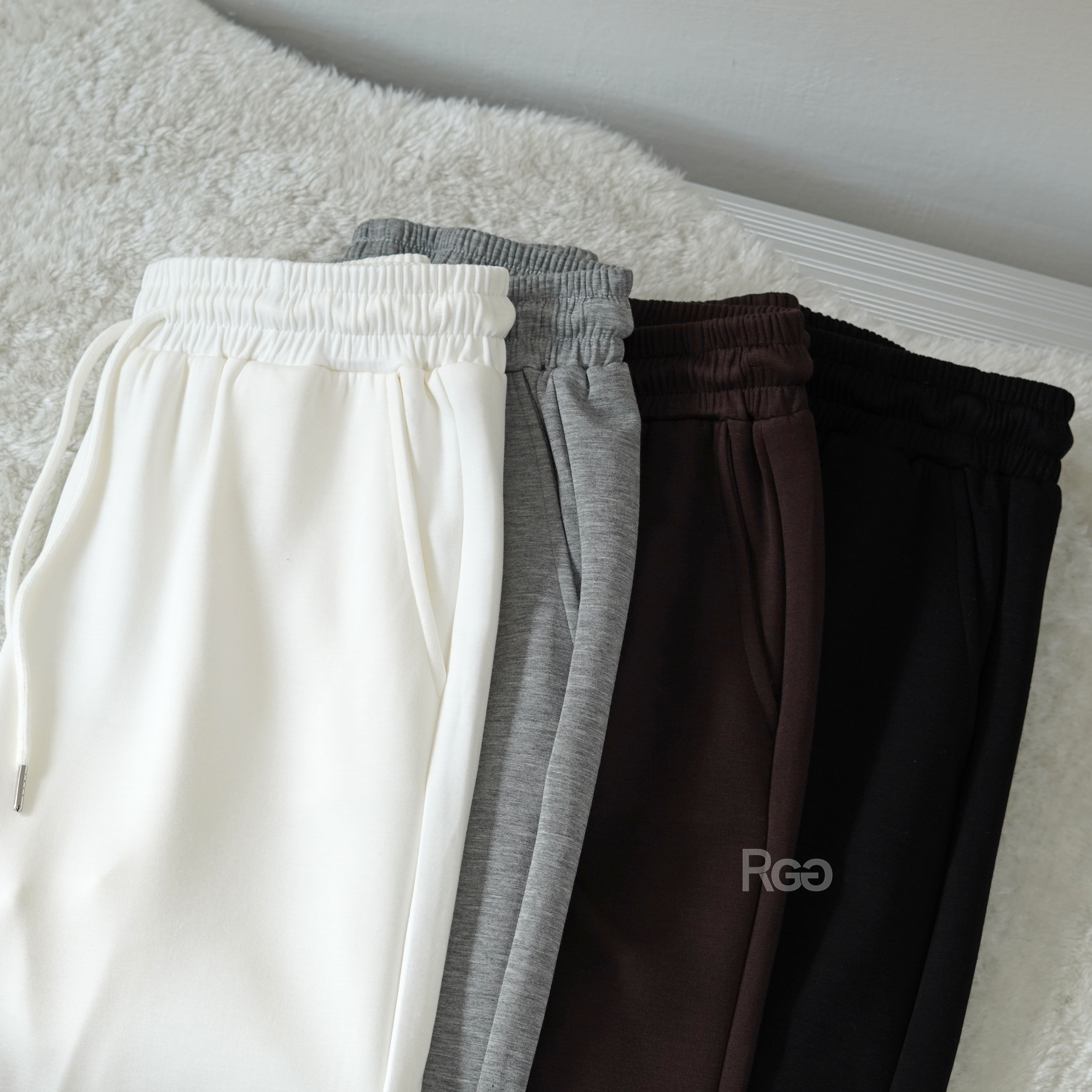 #1839 空氣棉抽繩長腿落地褲顏色特寫照