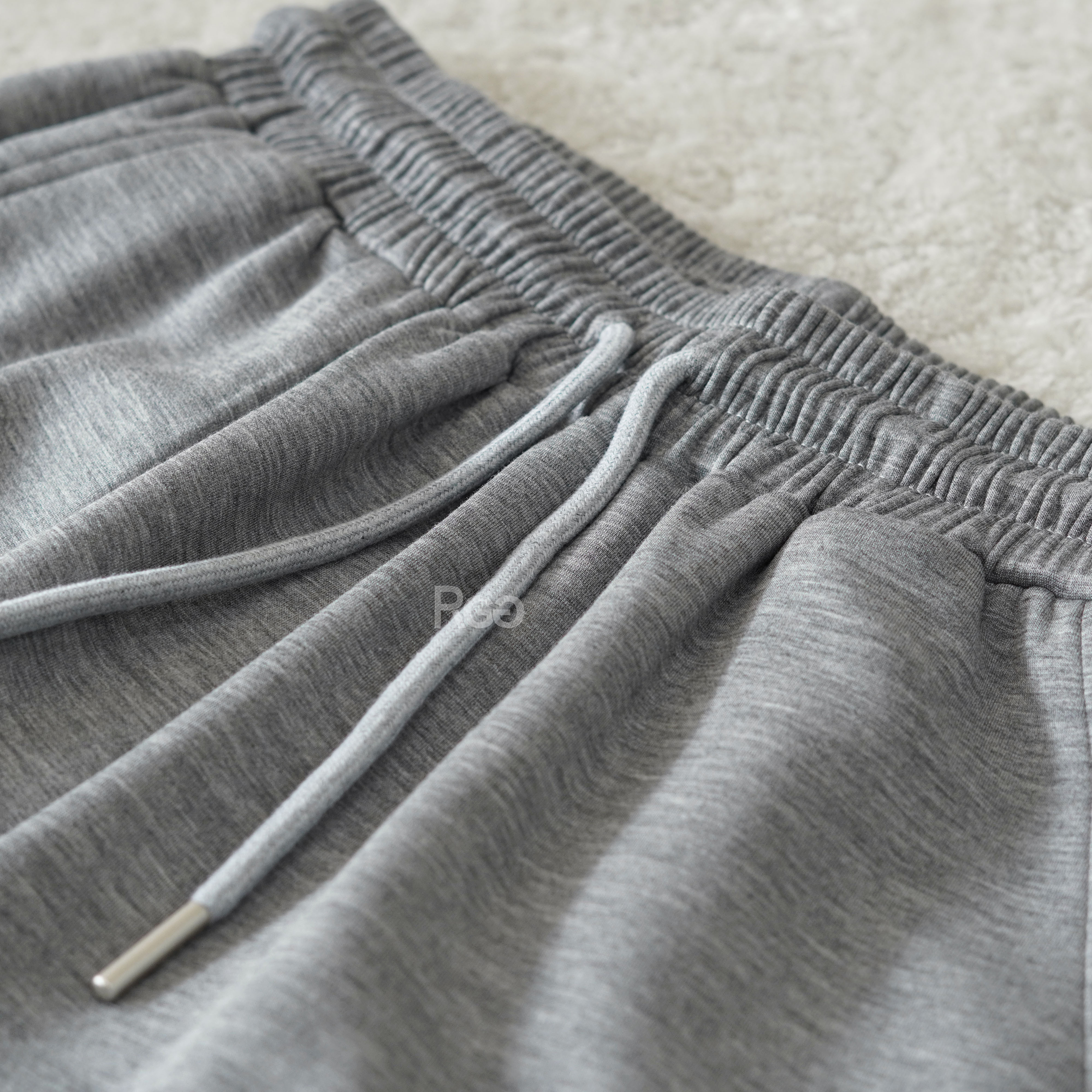 #1839 空氣棉抽繩長腿落地褲褲頭細節照