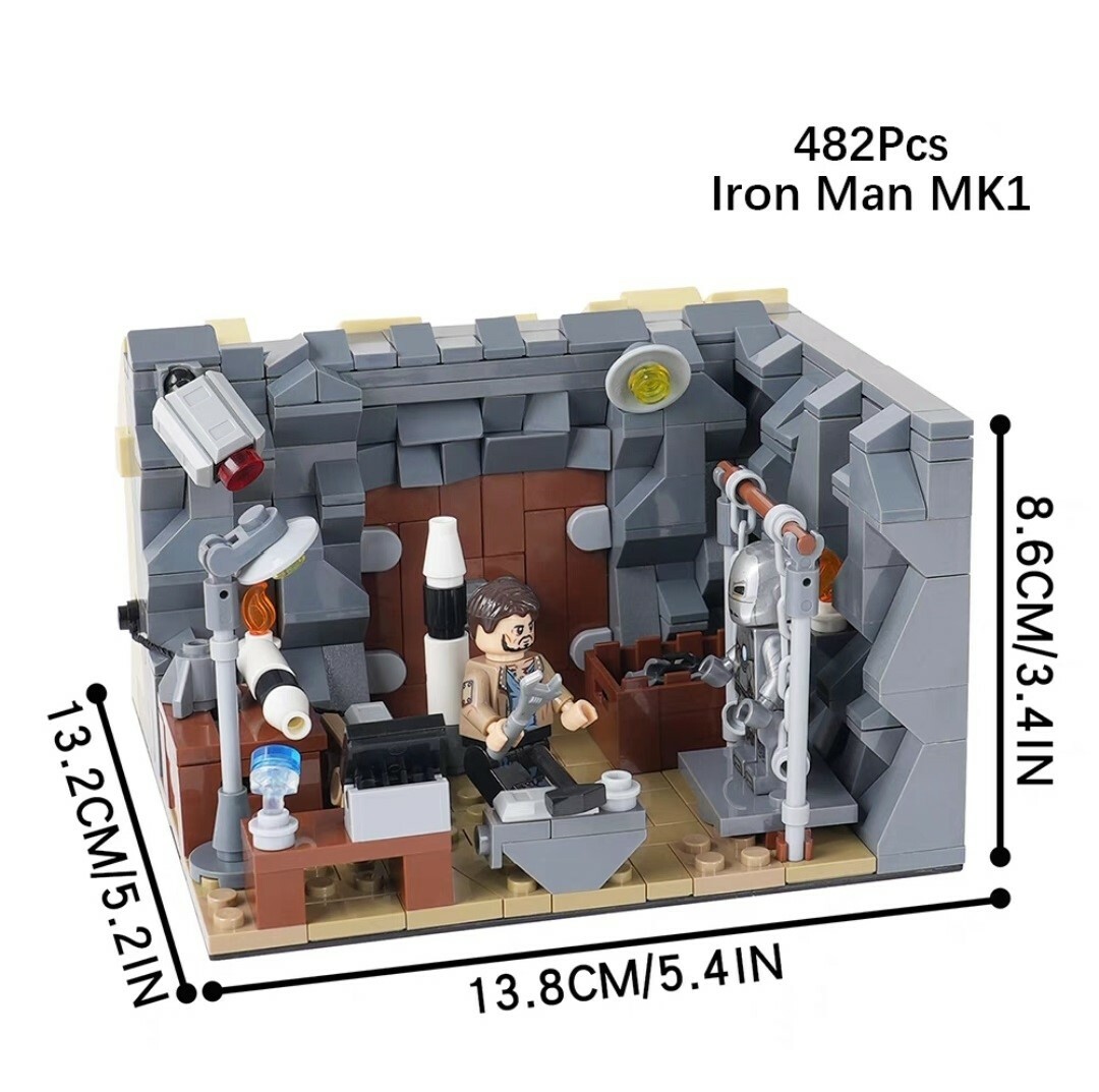 MOC Iron man MK1 Marvel Buildings Set Fit Lego NO BOX MOC1177A