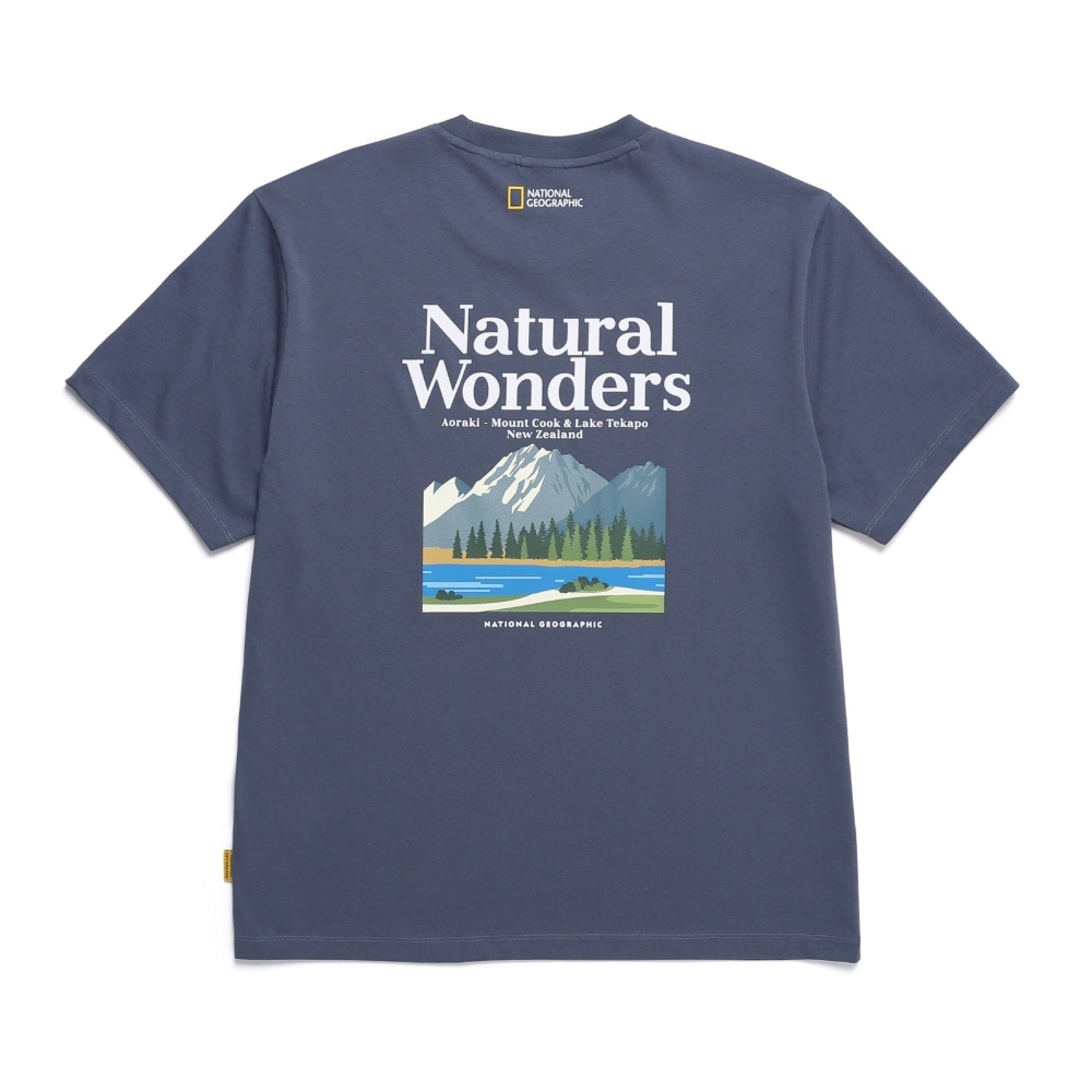 【NATIONAL GEOGRAPHIC】MOUNTAIN CONCEPT GRAPHIC T-SHIRT Unisex Mountain Graphic Short Sleeve Tee - DUSTY NAVY
