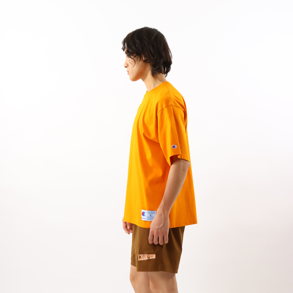 男款-ACTION STYLE厚磅純色寬版短TEE-橘色（C3-V331-452）