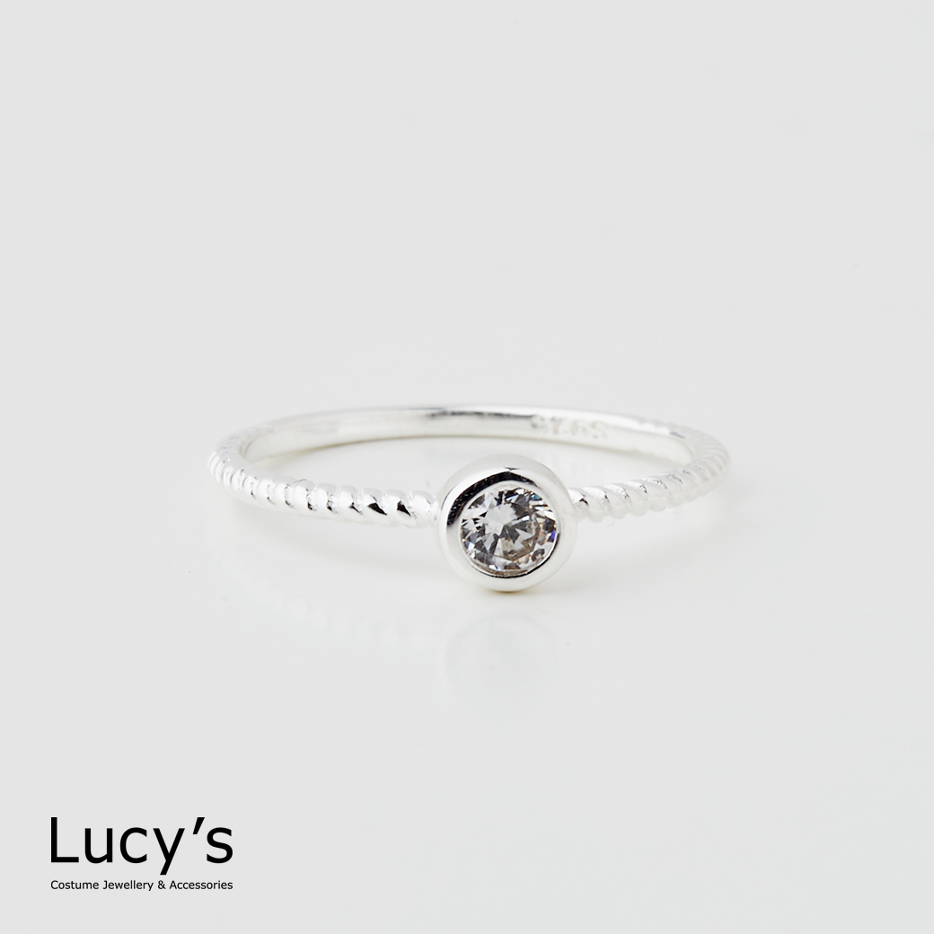 925純銀 晶瑩明鑲 戒指 (113671)