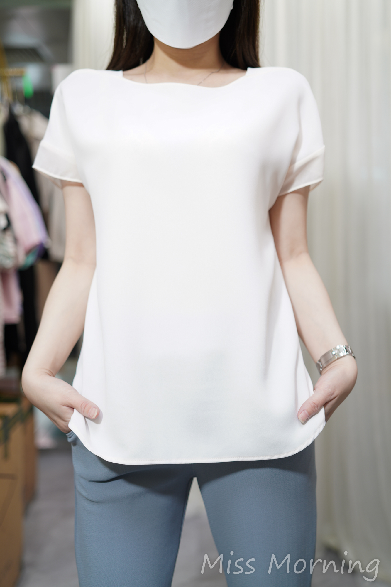 順滑實色雪紡上衣(13775)